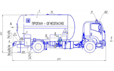 NEW Газовоз автоцистерна АЦТ-10 (шасси ISUZU)